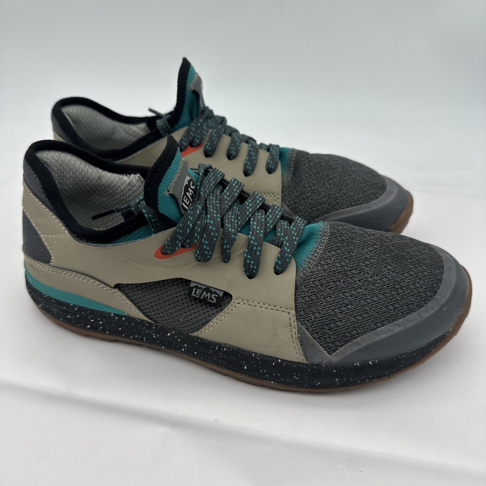 Lems Mesa Safari Sneakers Men's Size 10.5D Gray Teal Trail Hiking Shoes LM220401